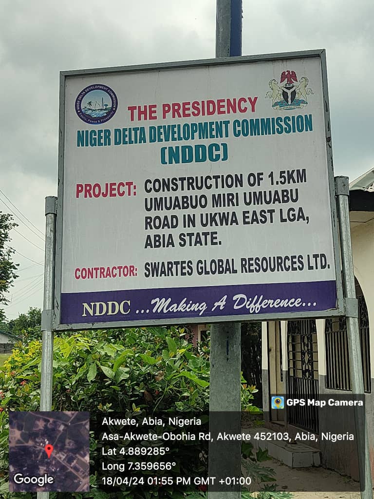 Construction of drainage for NDDC at ukwa east Abia State